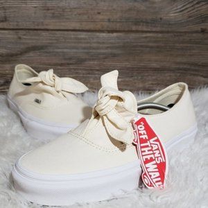 New Vans Authentic Knotted Canvas White Sneakers